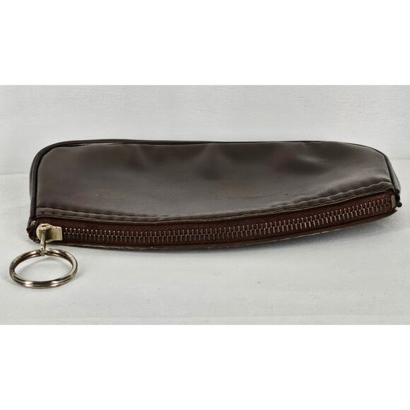PICCADILLY VINTAGE LEATHERETTE COMPACT POUCH W/ KEY RING – MADE IN ENGLAND - Picture 5 of 10